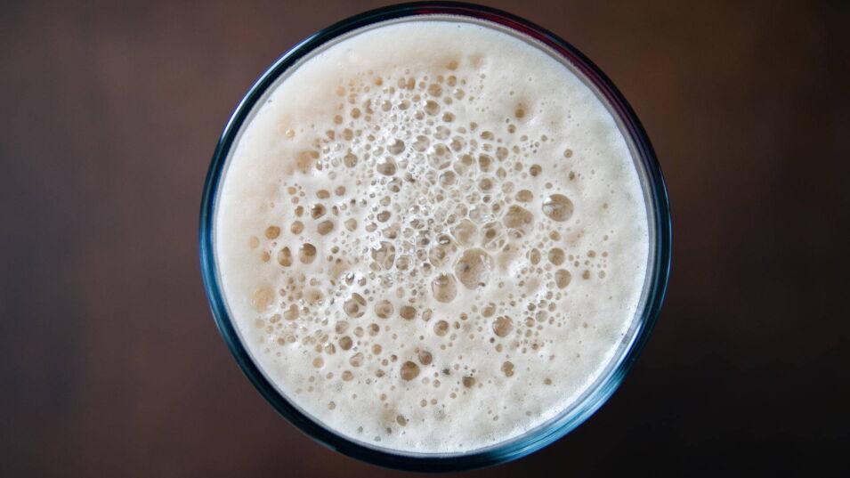 Kaffee Milchschaum von oben