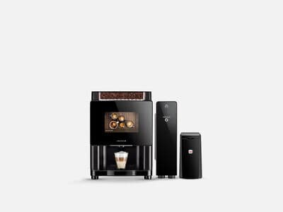 Kaffeeautomat von Kaffee Partner mit Erweiterungsmodulen für frische Milch