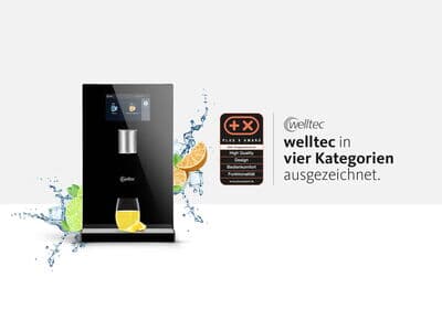 PLUS X AWARD für Wasserspender welltec AQUA Choice