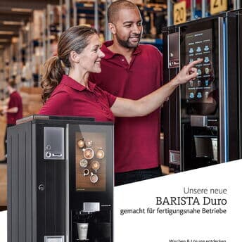 Unser neuer Kaffeevollautomat - Die BARISTA DURO ☕️

Unsere neue BARISTA DURO. Die Antwort auf den großen Kaffeebedarf in Unternehmen und speziell für den Dauerbetrieb in fertigungsnahe Unternehmen gemacht.

Warum die BARISTA DURO der richtige Partner ist:

✅ Extremer Output & Belastbarkeit:
Eine Kapazität von 100 bis 250 Tassen pro Tag eignet Sie für den Dauerbetrieb. 

✅All-in-one-Lösung:
Dank integrierbarem Becherwerk und Zahlungssystem.

✅Minimaler Aufwand & Vielfalt:
Große Produktbehälter, individuelle Befüllung und auf Wunsch landet der Kaffeesatz direkt im Mülleimer.

Mehr zur BARISTA DURO findet ihr auf unserer Website | Link in Bio.
#KaffeePartner #Qualität #neuheiten