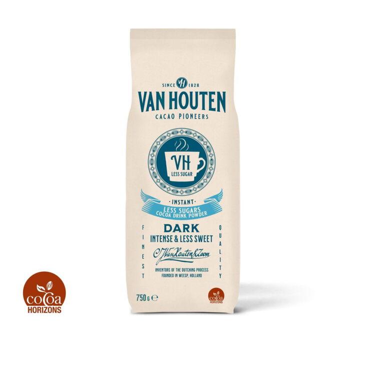 Ein Beutel Cocoa Less Sugar auf weißem Hintergrund