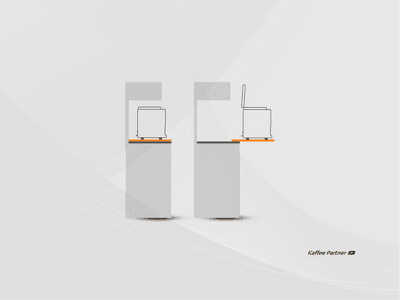 Kaffeevollautomat auf Schienen zum Rein und Rausziehen