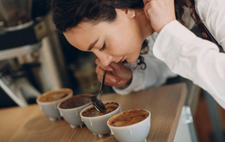 Degustation verschiedener Kaffeesorten