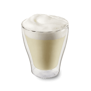 Vanilla milk in a double-walled glass