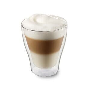 latte macchiato in a double-walled glass from Kaffee Partner