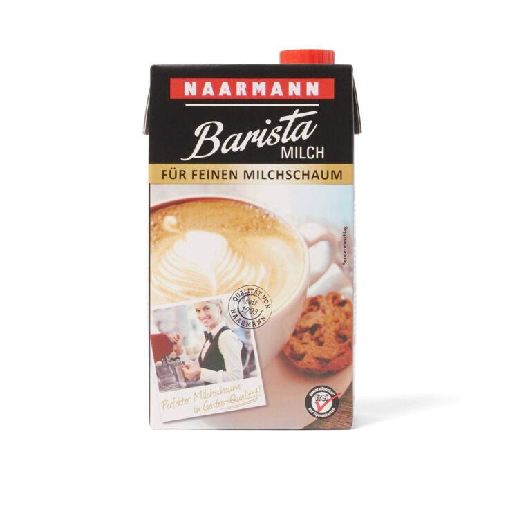 Eine Packung Barista Milch auf weißem Hintergrund