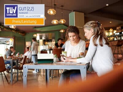 TÜV-Siegel für gute Preis-Leistung in Café- und Gastronomieumgebung