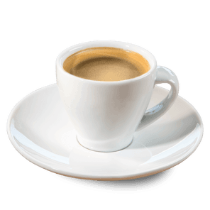 Black coffee in a white mug