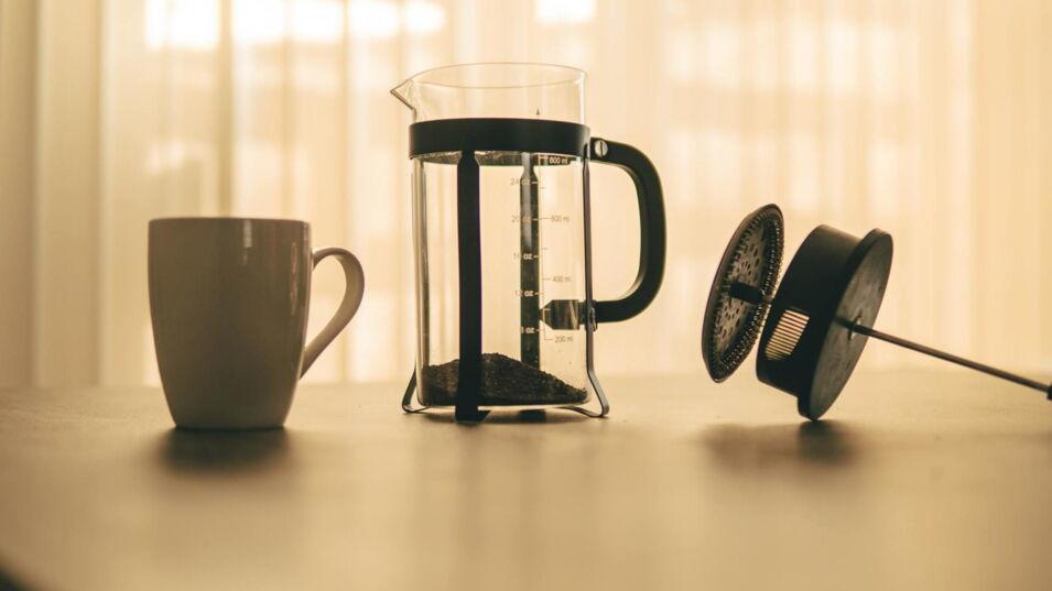 French Press mit Stempel