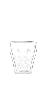 Kaffee Partner Doppelwandglas mit Muster 240ml Frontansicht