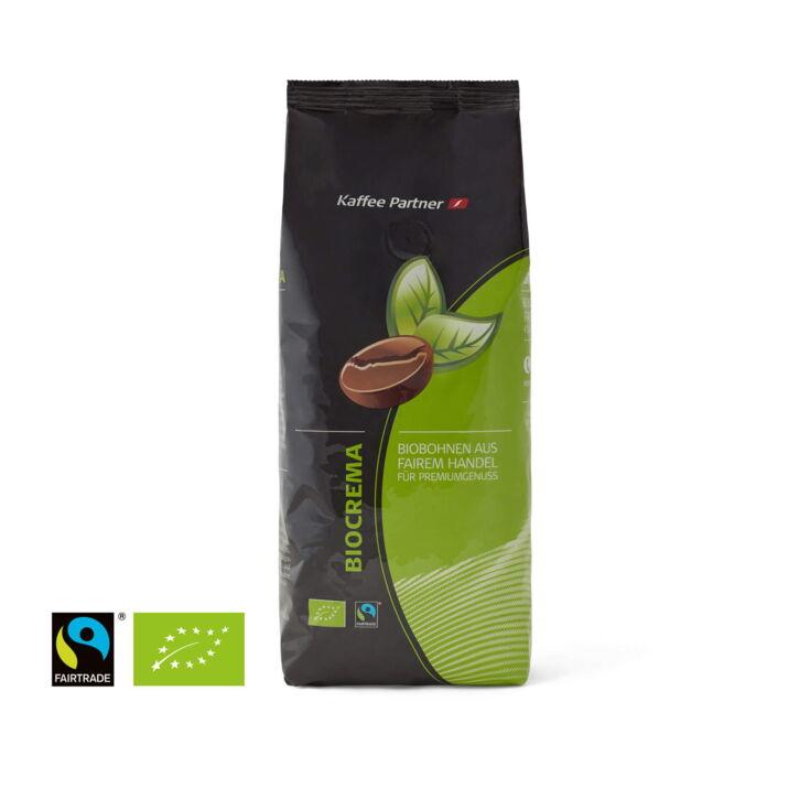 BioCrema Kaffeebeutel auf weißem Hintergrund