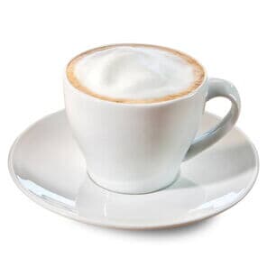 cafe snow in a white mug