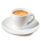 Espresso americano in einer weißen Kaffee Partner Tasse