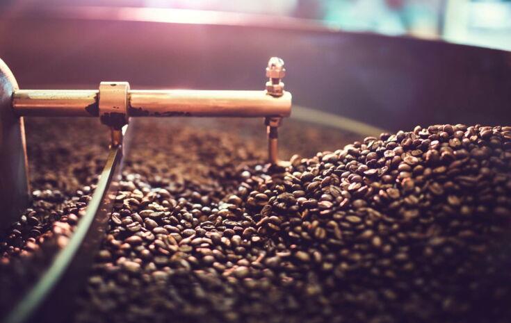 Kaffeebohnen werden geröstet
