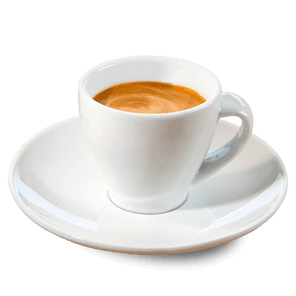 Ristretto in a white mug from Kaffee Partner