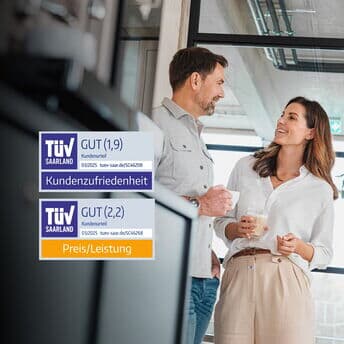 Geprüfte Kundenzufriedenheit & Preis-Leistung ✅

Wir haben es wieder geschafft! 🎉 Seit 2019 lassen wir unsere Kundenzufriedenheit vom unabhängigen TÜV Saarland prüfen – und das mit Erfolg:

🏆 Note 1,9 für Kundenzufriedenheit
🏆 NEU: Note 2,2 für unser Preis-Leistungs-Verhältnis

Was uns besonders freut? Unsere Kunden haben uns vor allem für diese Punkte gelobt:
✔️ Die Qualität unserer Produkte & Dienstleistungen
✔️ Die Freundlichkeit & Hilfsbereitschaft unseres Teams 

Ein großes DANKE an euch für euer Vertrauen! 💙 Wir hören zu und entwickeln uns weiter – für das, was euch wichtig ist. 👂

#TÜVgeprüft #Kundenzufriedenheit #PreisLeistung #Qualitätdieüberzeugt #WirFürEuch #KaffeePartner