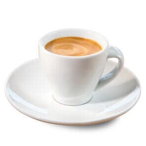 Espresso Doppio in einer weißen Kaffee Partner Tasse