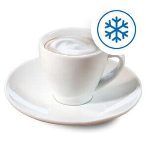 Iced Espresso macchiato in white cup