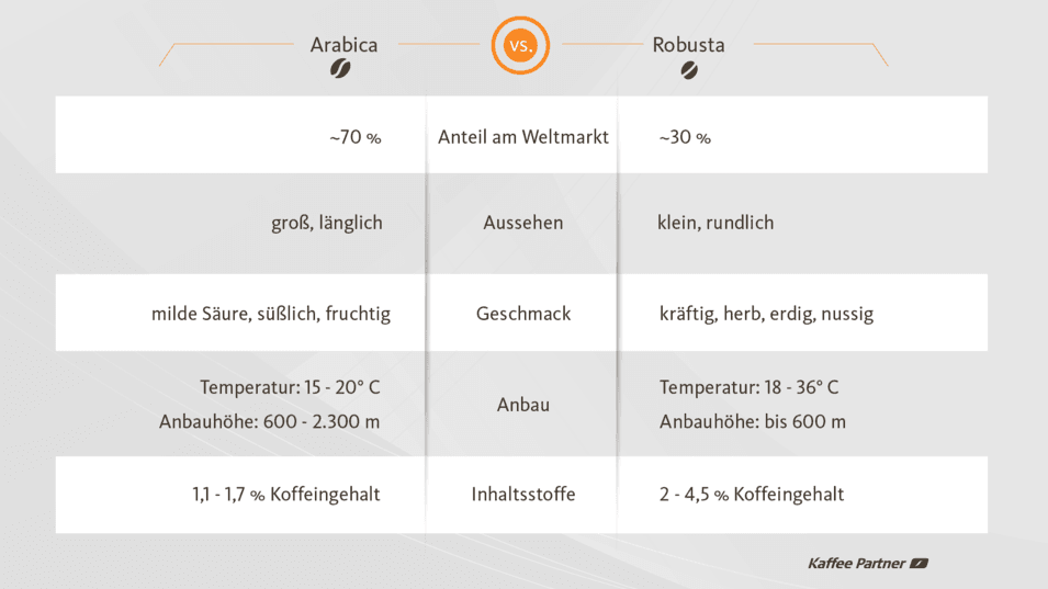 Infografik Arabica vs. Robusta