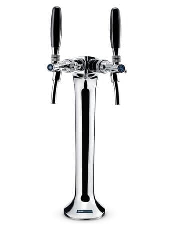 Die PURE Passion Wasserzapfanlage aus der Frontansicht, vor einem weißen Hintergrund. Die elegante Form ist gut sichtbar.