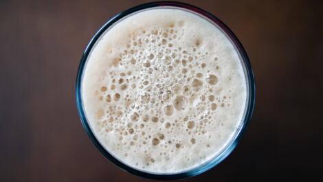 Kaffee Milchschaum von oben