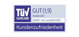 Zertifizierung zum Thema Kundenzufriedenheit des TÜV Saarland