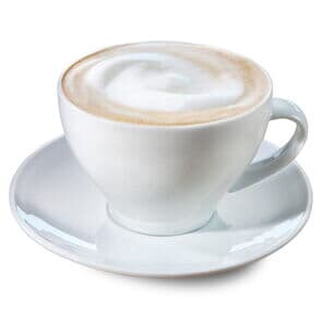 Cafe au lait in a white mug