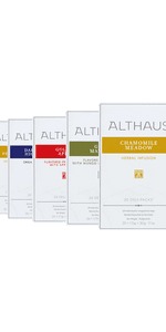 Althaus Probierset Premium hintereinander aufgereihte Sorten
