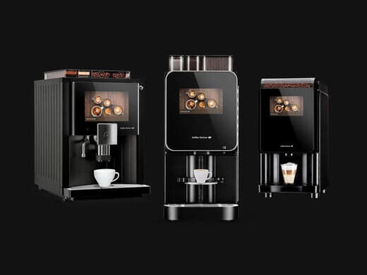 Three coffee machine models from Kaffee Partner shown in comparison
